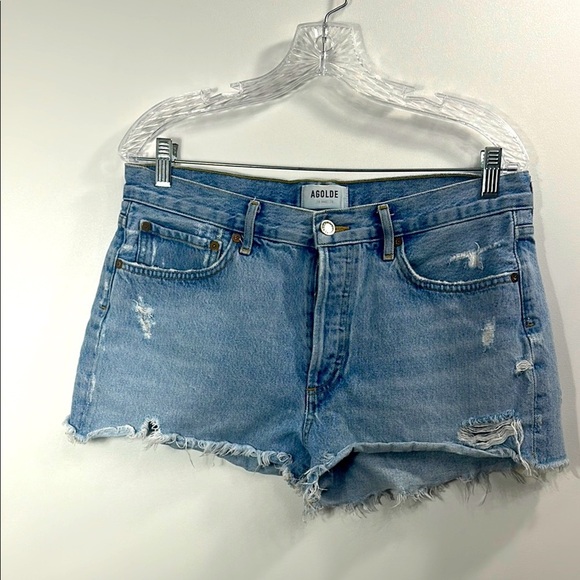AGOLDE Parker Button Fly Distressed Raw Hem Shorts size 29 - Picture 1 of 10